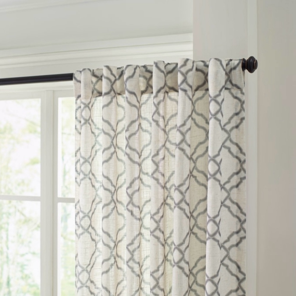 2PK Allen+Roth 50x95-in Grey Light Filtering Back Tab Curtain Panels - Picture 4 of 10